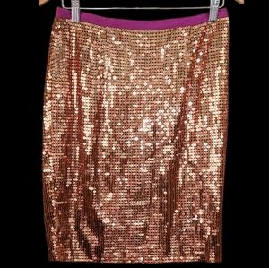 Plenty By Tracy Reese Gold Sequin Pencil Skirt